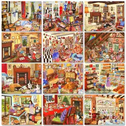 GATYZTORY Oil Painting By Numbers For Handicrafts Roomside Landscape Painting Decors For Adults Diy Set Gift Wall Art Figure Ani