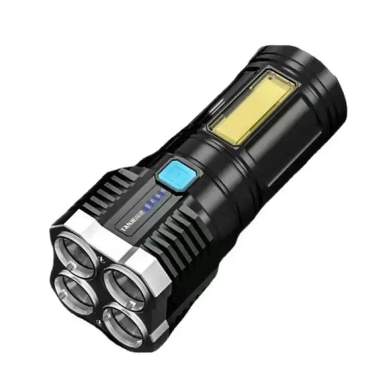 High Power Oplaadbare Led Zaklampen 7led Campingzaklamp Met Cob Zijlicht Lichtgewicht Buitenverlichting Abs Materiaal