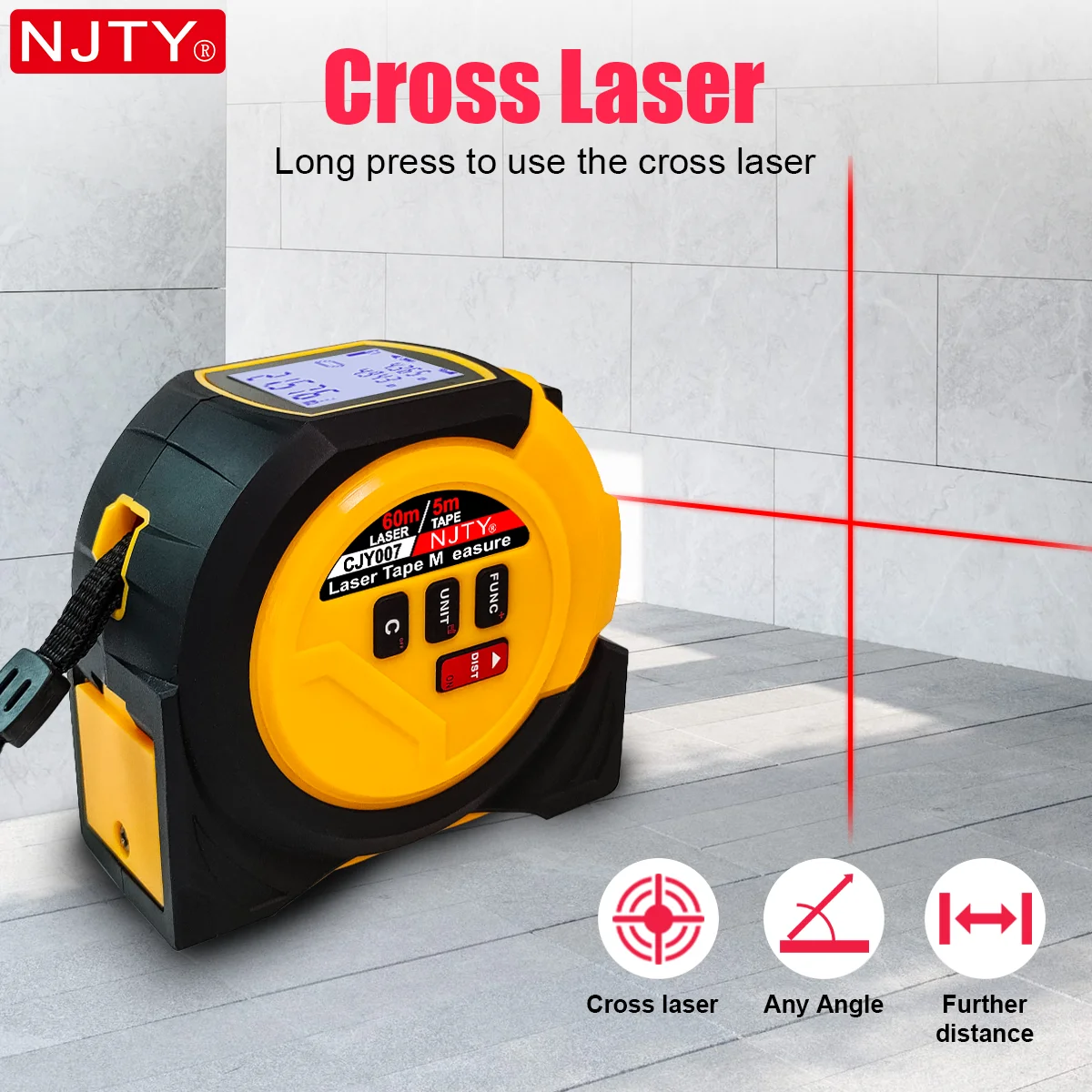NJTY 3-In-1 Pita Pengukur Lase - Laser Distance Measure ulasan dan harga