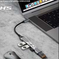 car usb3.0 type dock multi-port one drag four aluminum alloy splitter laptop Accessories For Morris Garages MG ZS HS Logo Car