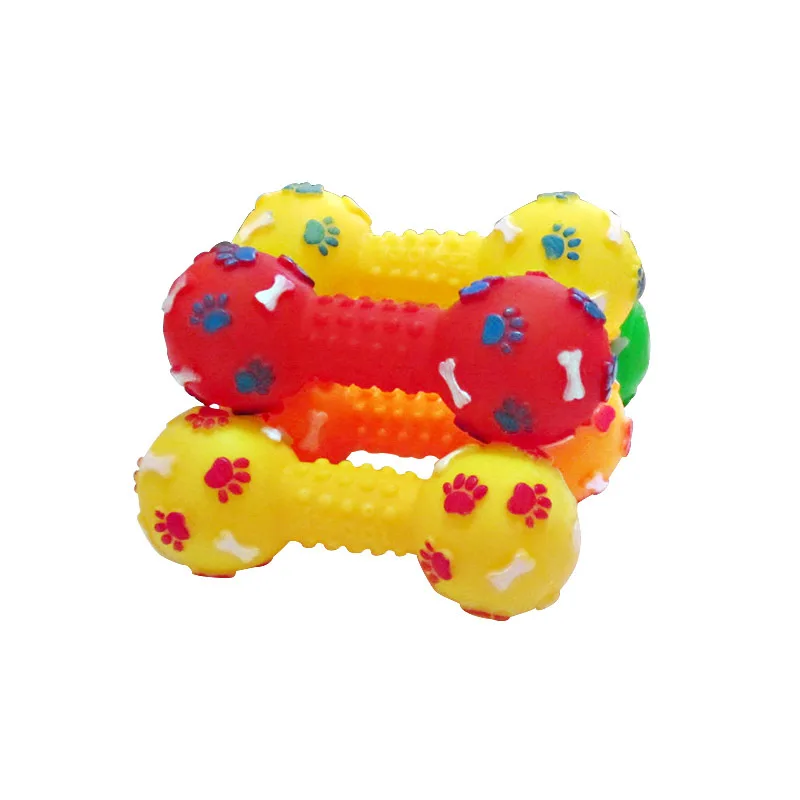 Neues Quietschspielzeug für Hunde – Kauspielzeug in Hantel- und Knochenform für Welpen, erwachsene Hunde, langlebiges Zahnen-Reinigungsspielzeug für Backenzähne – Detail 4