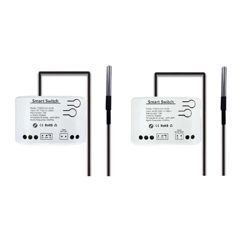 Interruptor inteligente zigbee tuya com sensor de temperatura, contato seco passivo, relé zigbee, funciona com assistente doméstico