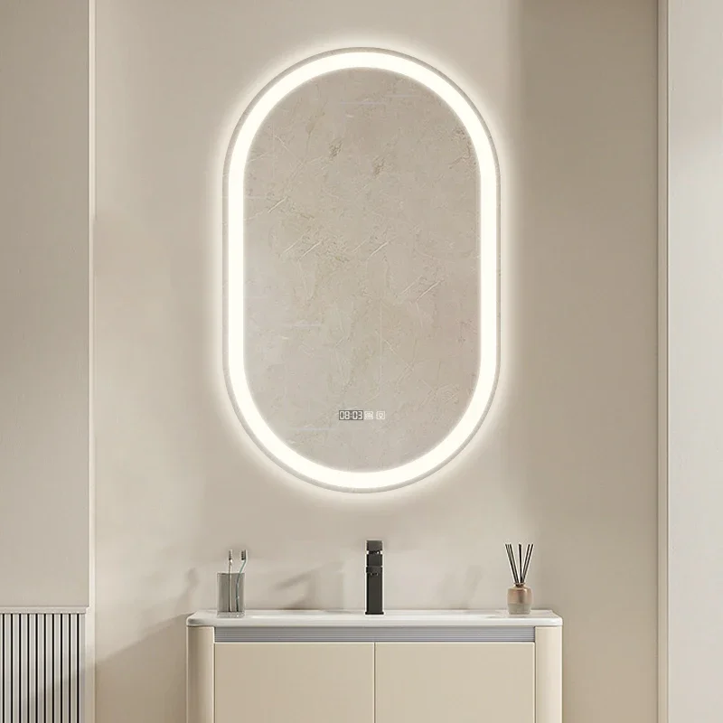 

-50*80cm Arch Oval Bathroom Anti Fog Smart Mirror Illuminated Led Vanity Mirror For Hotel Bathroom Project