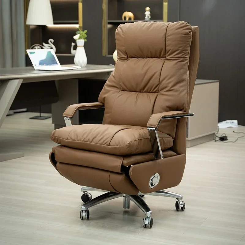 

Furniture Solid Wood Frame Ergonomic Chair With Wheels Electric Footrest 7-Point Vibrating Office Silla De Escritorio Furniture