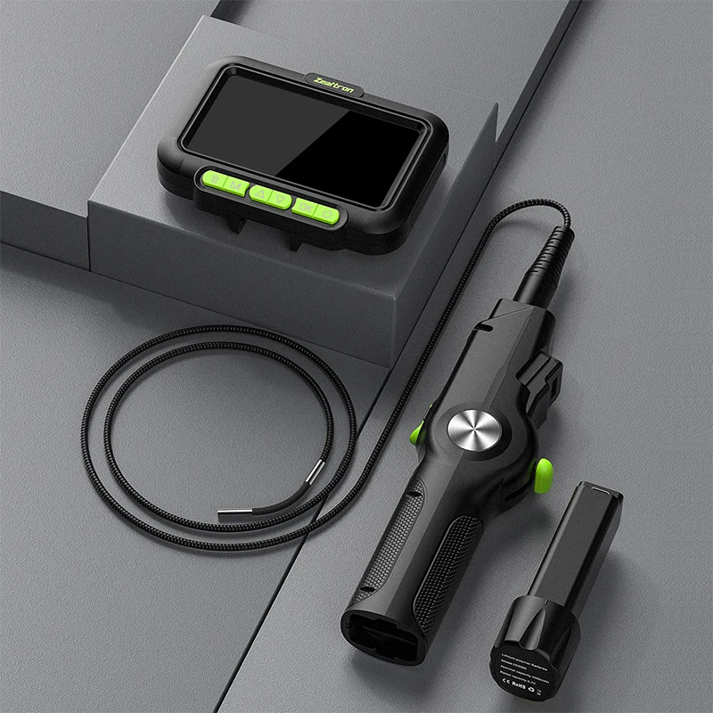 3,9 mm lens 2-weg scharnierende endoscoop 5 '' scherm 360 °   180 °   Joystick Bidirectionele stuurrotatiecamera Auto-inspectie Borescope