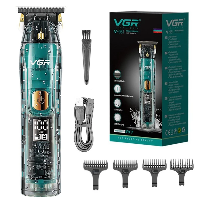 Original VGR Professional Hair Trimmer For Men Electric Beard Trimmer Rechargeable Hair Clipper Washable Haircut Barber Shop Kit