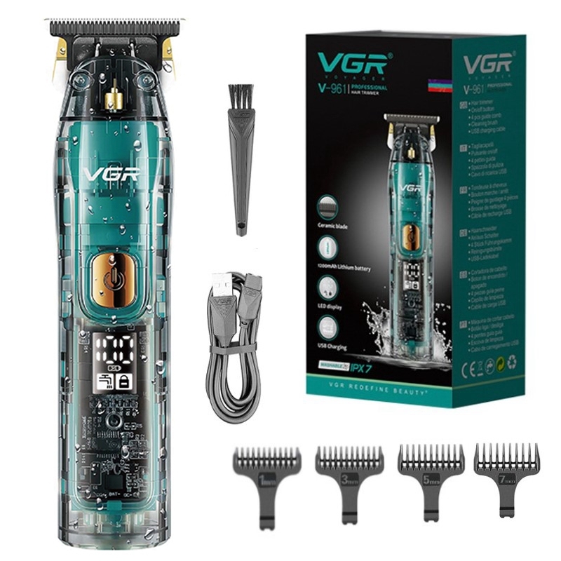  Original VGR Professional Hair Trimmer For Men Electric Beard Trimmer Rechargeable Hair Clipper Washable Haircut Barber Shop Kit 