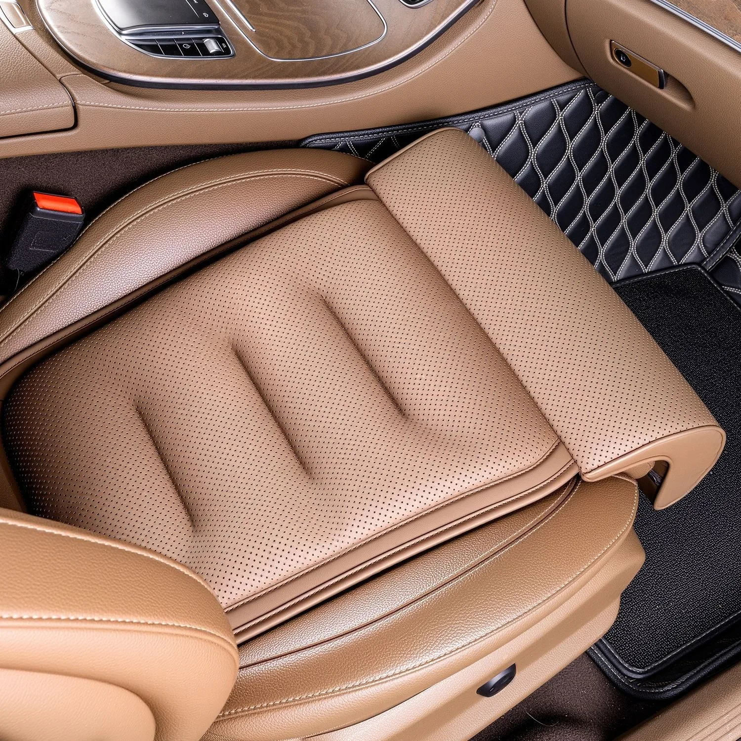 

Memory Foam Leg Support Extender Universal Car Seat Cushion Suede Thick Padding Mat for Driver Comfort Auto Seat