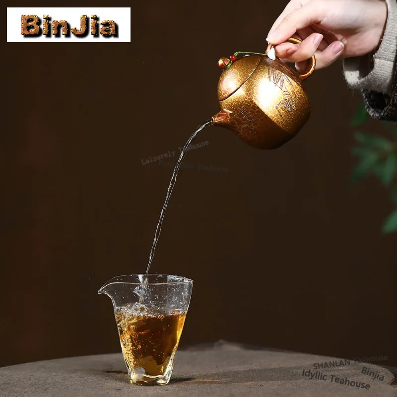 230ml High-end Yixing Purple Clay Teapots Handmade Hexagonal Dragon Egg Pot Raw Ore Shell Burnt Green Mud Kettle Zisha Tea Set