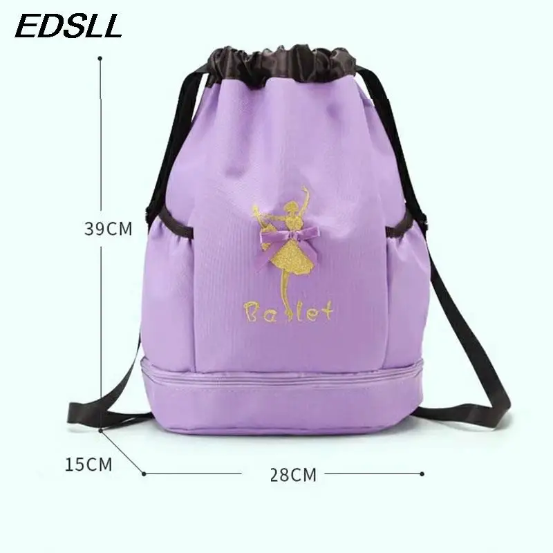 Children's Dance Drawstring Backpack Girl Sports Dancing Daypack Storage Package School Backpack Latin Dancing Kid Ballet Ba