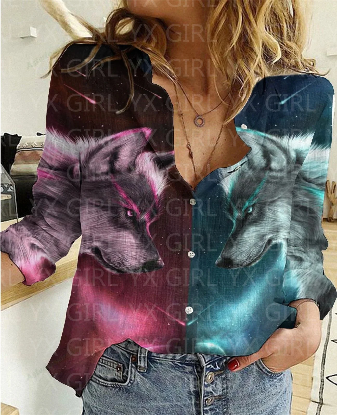 Рисунок 6 - Женская Повседневная рубашка с принтом подсолнуха