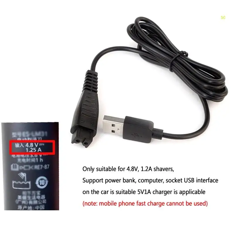 4.8V 5V 1.25A USB RE7-87 RE7-59 For Panasonic ES-LF50 ES-LA10 ES-LA50 ES-LA92 Shaver for Razor Dropshipping