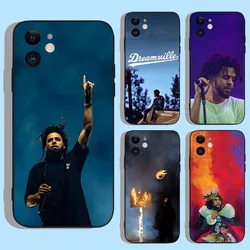 J Cole 2014 Forest Hills Drive Phone Case For Apple iPhone 15,14,13,12,11,XS,XR,X,8,7,Pro,Max,Plus,mini Silicone Black Cover
