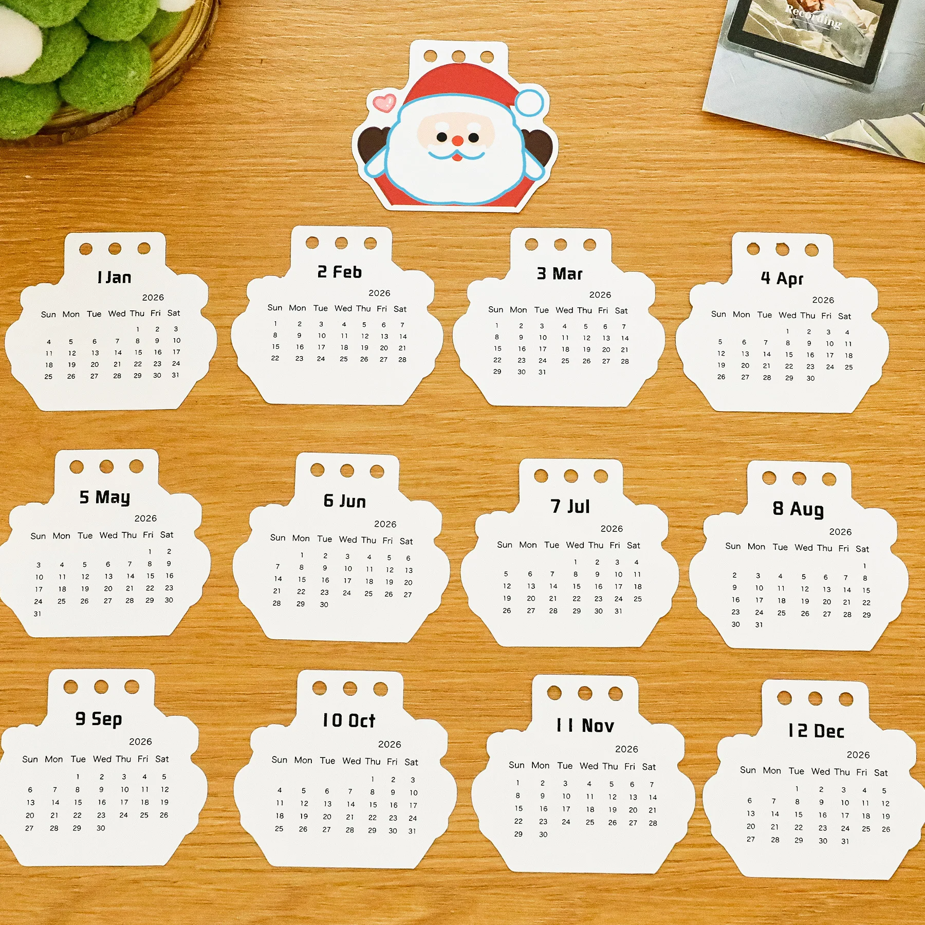 Рождественский настольный календарь, студенческий мультяшный мини-карманный карточный книжка, красивая рождественская атмосфера, небольшой подарок, студенческие призы