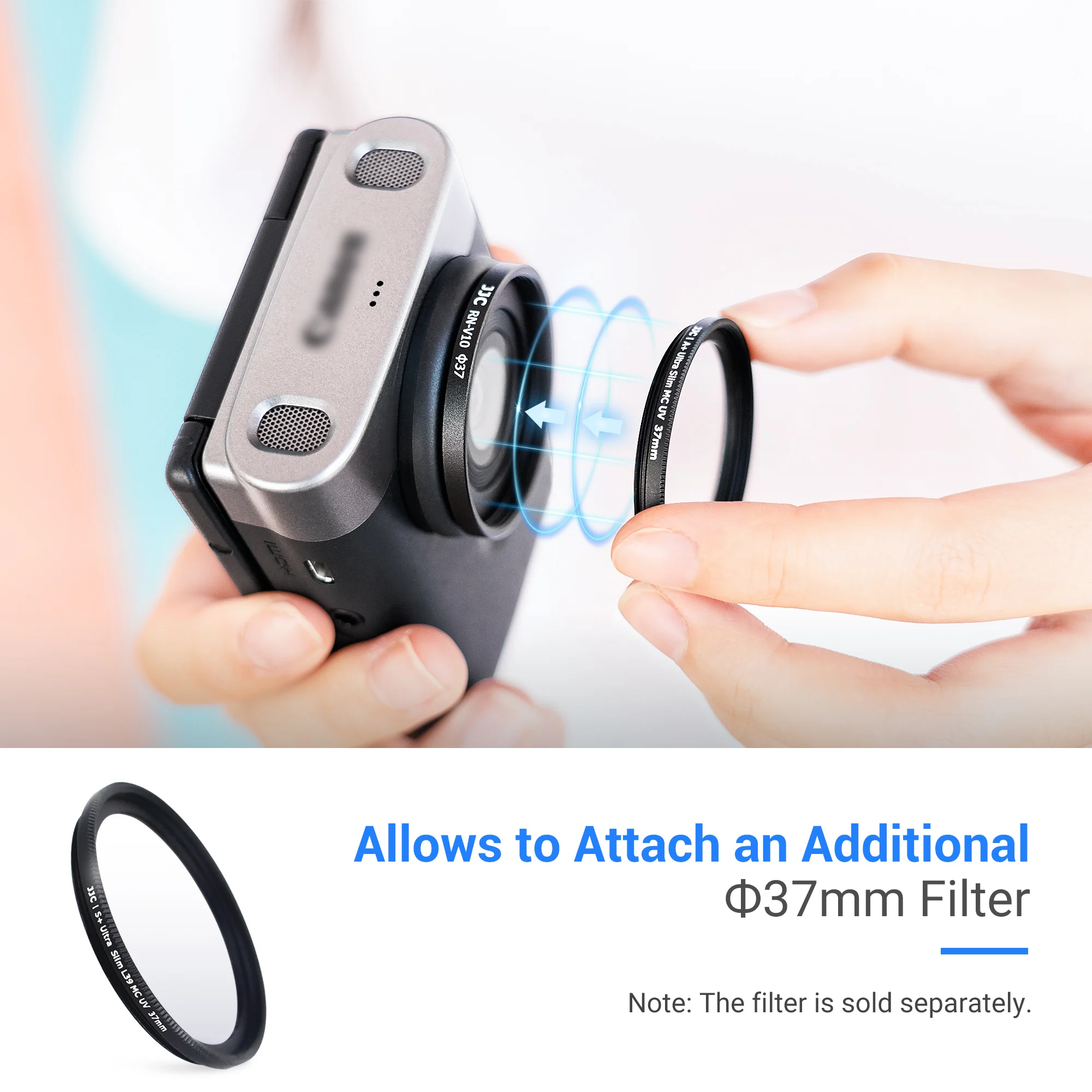 JJC Filter Adapter & Ф37mm Lens Cap Kit is specially designed for Canon PowerShot V10 camera