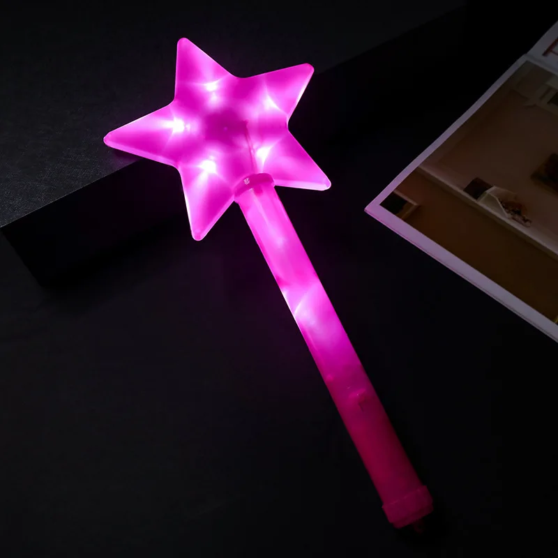 Led Light Flashing Stars Stick Luminous Party Glowing Stars Sticks Gifts Kids Girl Boys Happy Birthday Night Party Glow Supplies