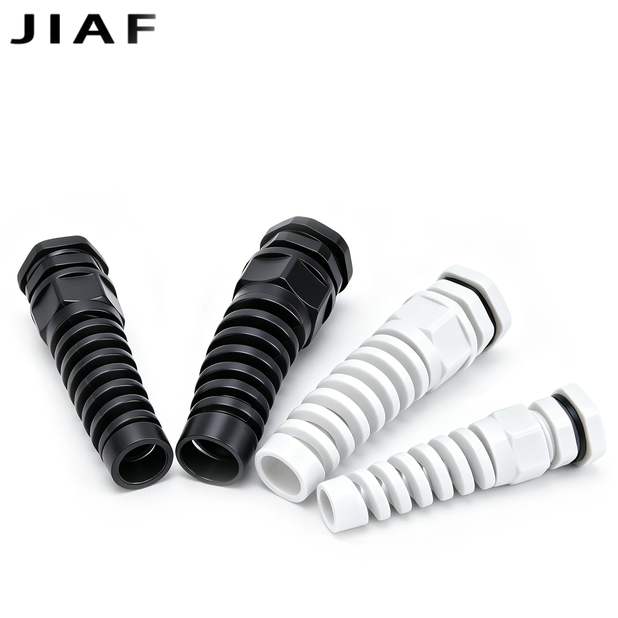 Glándula de Cable resistente al agua, junta de plástico M12, nailon, PA66, a prueba de torsión, conector M20, M25, 5 piezas