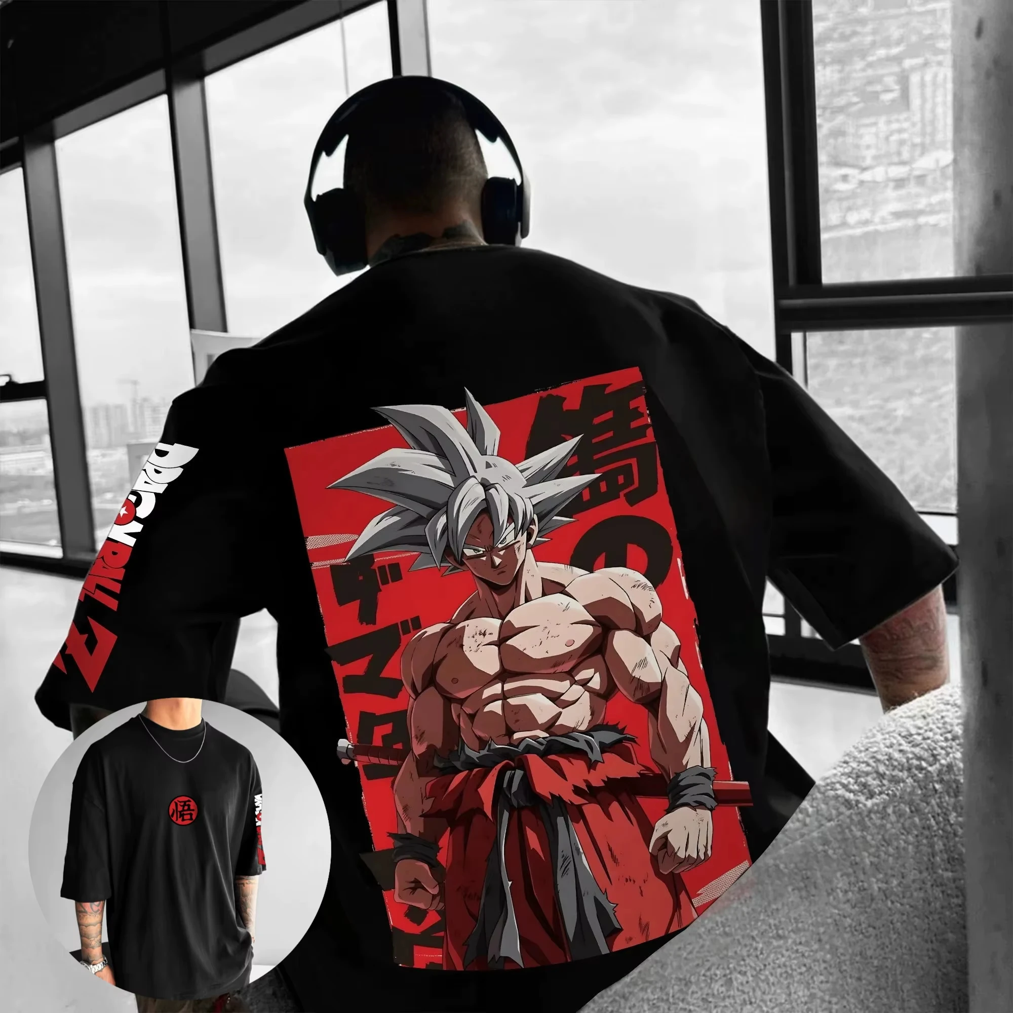2025 camiseta de verano Anime Dragon Ball Fitness Harajuku hombres gráfico de gran tamaño Vintage calle mujeres Casual camiseta suelta mangas cortas