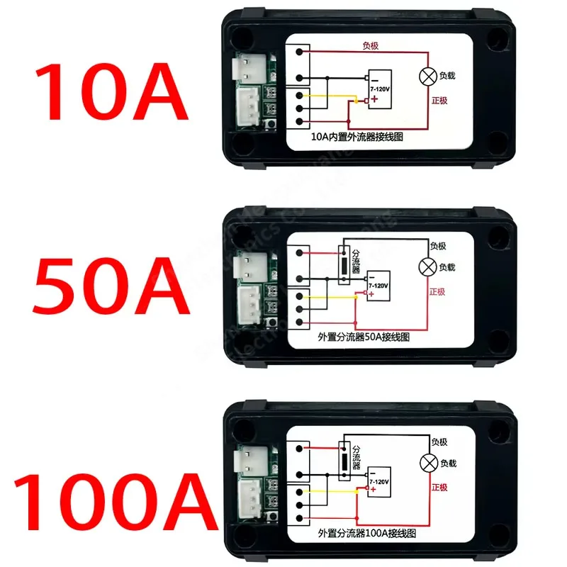 KWS-DC200  DC 0-200V Voltmeter Ammeter Power Energy Meter LED Digital DC Wattmeter Electric Meter with Reset Function 0-100A