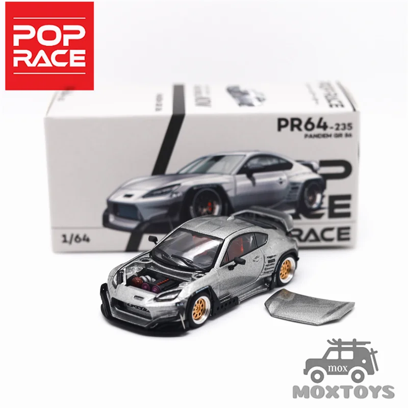 

Литая под давлением модель автомобиля Pop Race 1:64 PANDEM GR86 ZN8 2022, серебристая