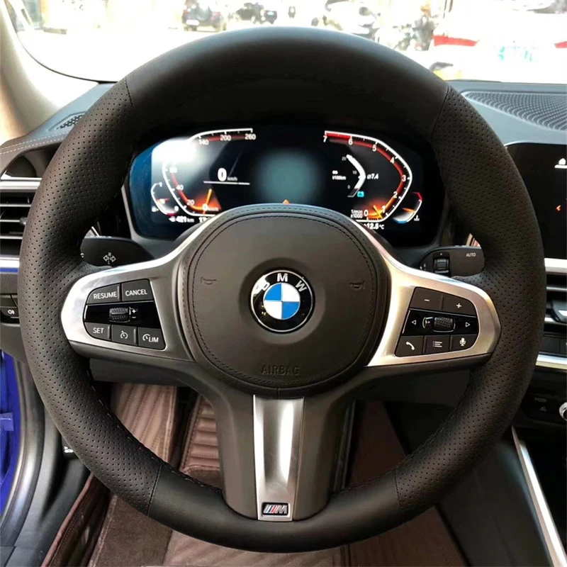 Car Steering Wheel Cover Artificial Leather For BMW G30 530i 525i 530d M550d M550i G02 X4 2018 F90 M5 G01 X3 M40i Accessories