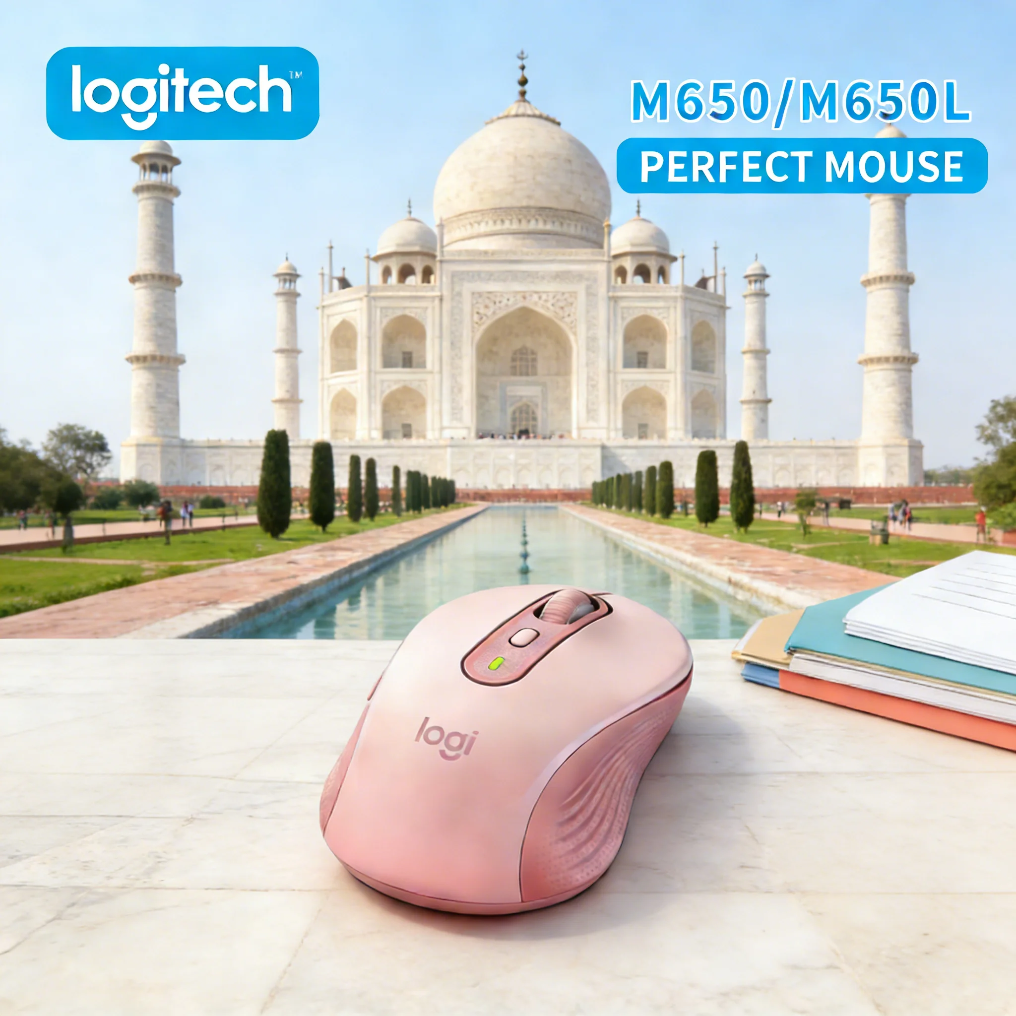 

Logitech M650 wireless dual-mode silent office mouse, available in various colors for office use, compact and portable