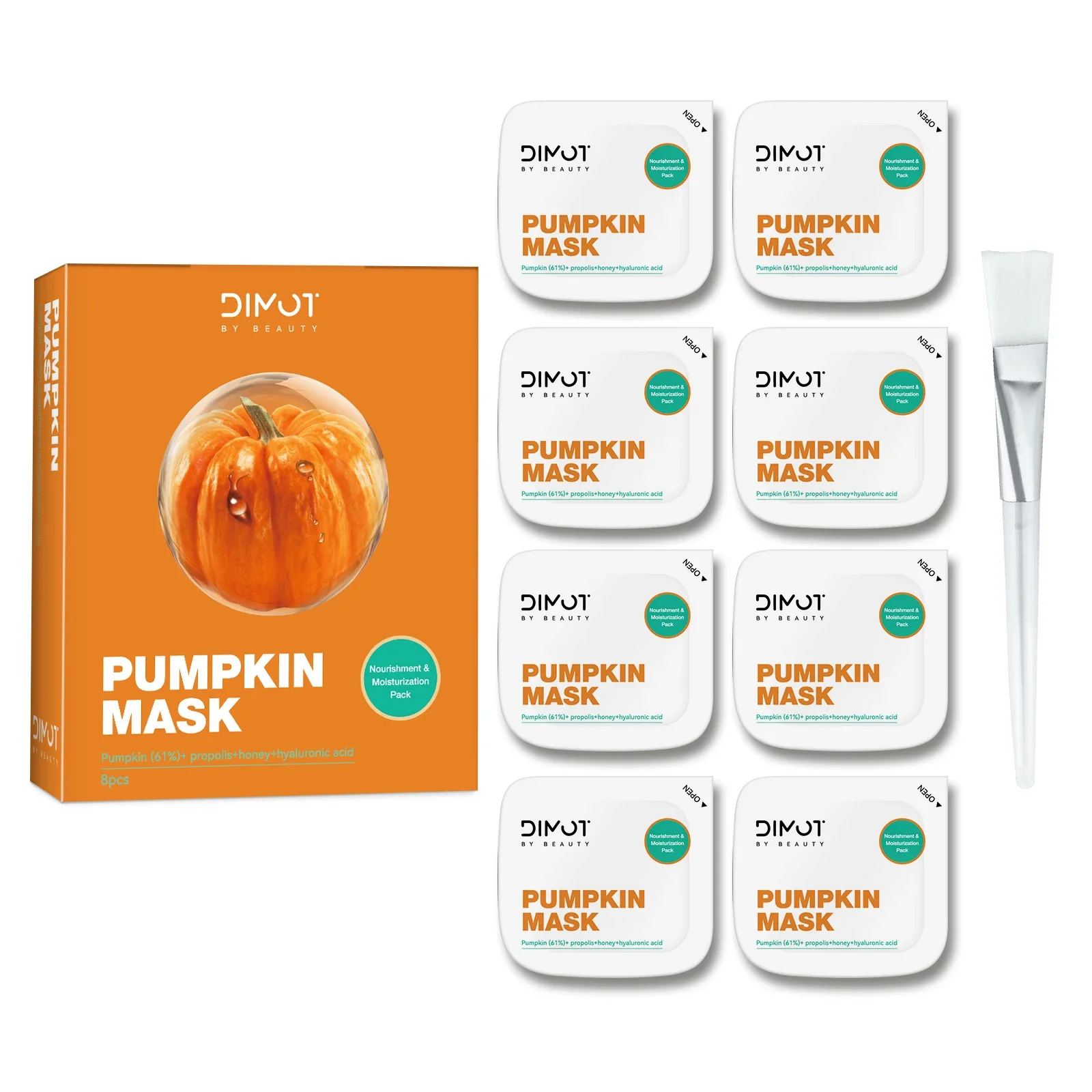 Mascarilla Facial de calabaza, hidratante, antienvejecimiento, extracto de planta, reparación, brillo, cuidado de la piel, mascarilla Facial, mascarillas faciales, cuidado de la piel