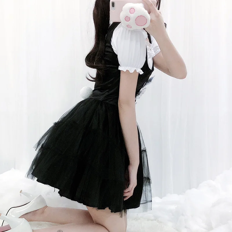 ฮาโลวีนเครื่องแต่งกายสําหรับผู้ใหญ่สาวกระต่ายเซ็กซี่ปุยสั้นชุดไนท์คลับบาร์เวทีเครื่องแต่งกายเทศกาลเล่นเครื่องแต่งกาย