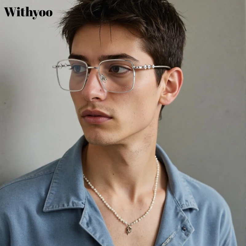 Withyoo | 2026 Silver Metal Sunglasses Men Women Fashion Brand Designer Square Eyewear UV400