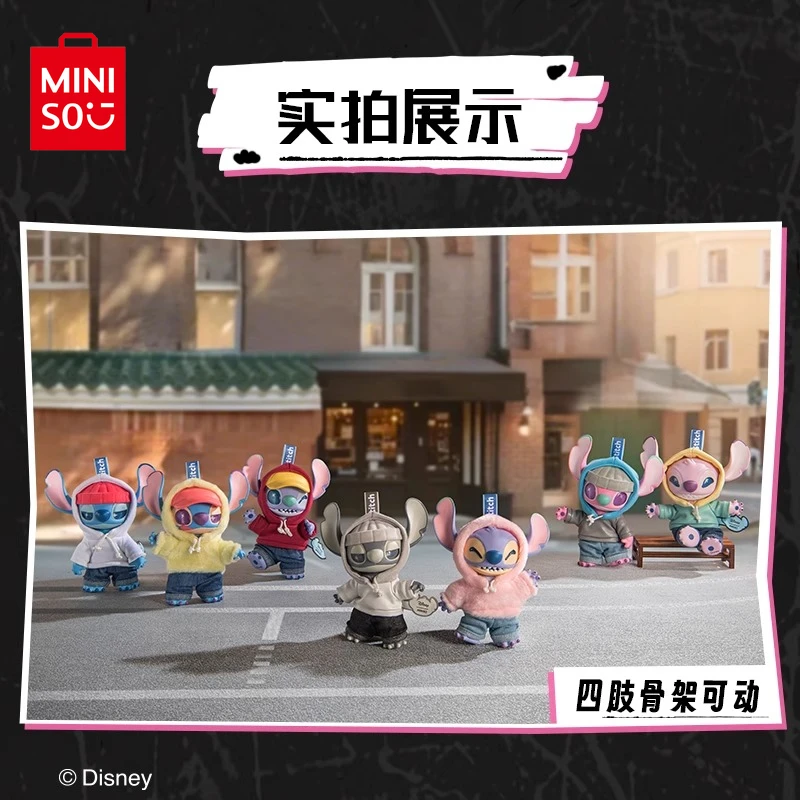 MINISO الكرتون غرزة GenZ شارع سلسلة الفينيل الوجه صندوق أعمى قلادة لطيف غرزة دمية حقيبة قلادة الديكور لعبة الهدايا