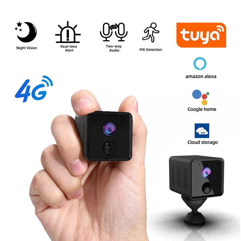 LCLCTEK Tuya Smart 1080P 4G Mini Wireless Battery powered  Camera with PIR Motion Detection wireless cctv camera