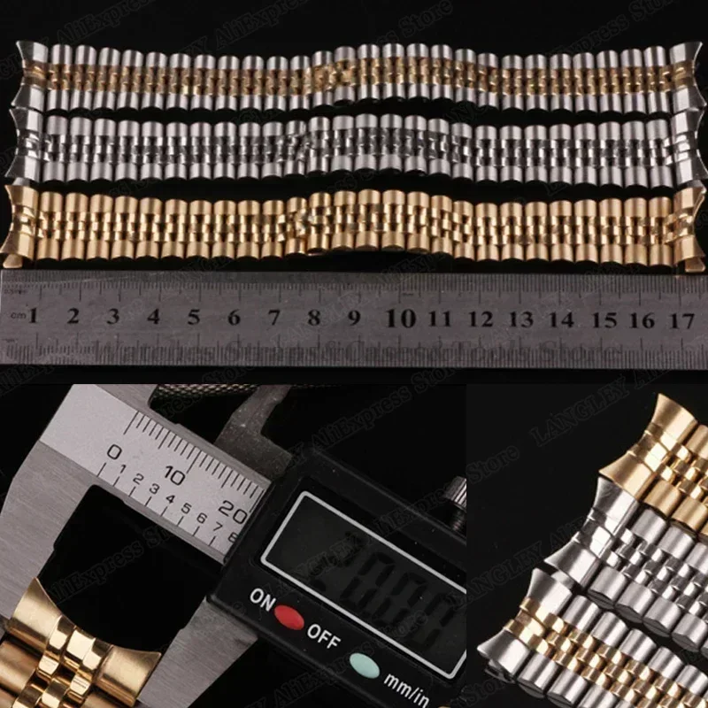 Solid Arc Stainless Steel Watchband for Jubilee Bracelet 13mm 17mm 20mm 21mm for Rolex Luxury Watch Strap Men Women Wristbands image 6