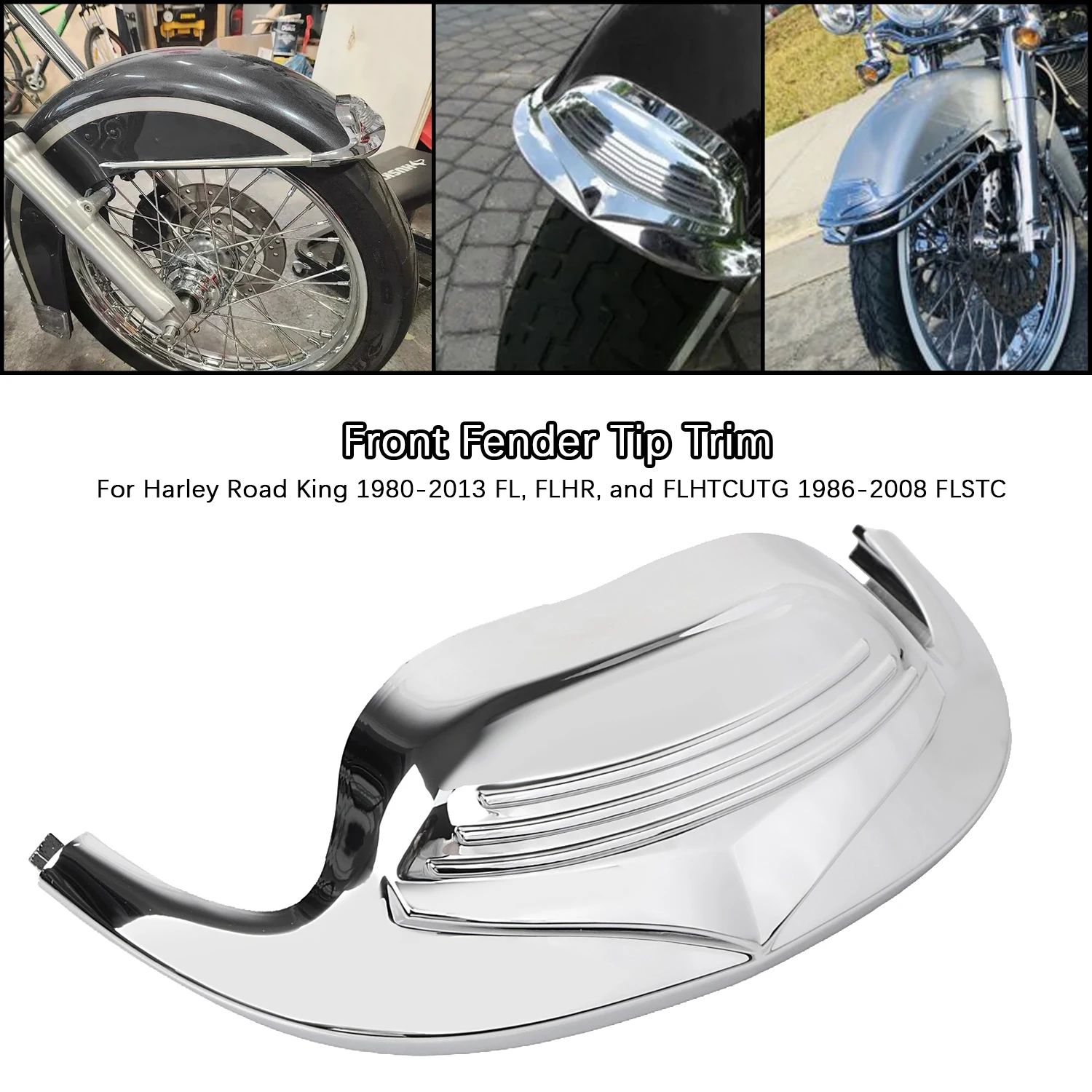 Front ABS Fender Mudguard Tip Trim For Harley Electra Glide Road King Classic FLHTC FLHR Heritage Softail FLSTC FLSTN