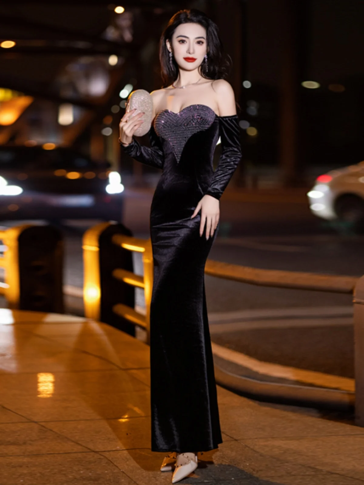 

High-end Evening Dress Femininity Thin Black Tube Top High-end Banquet Host Birthday French Fishtail Dress Party Dresses