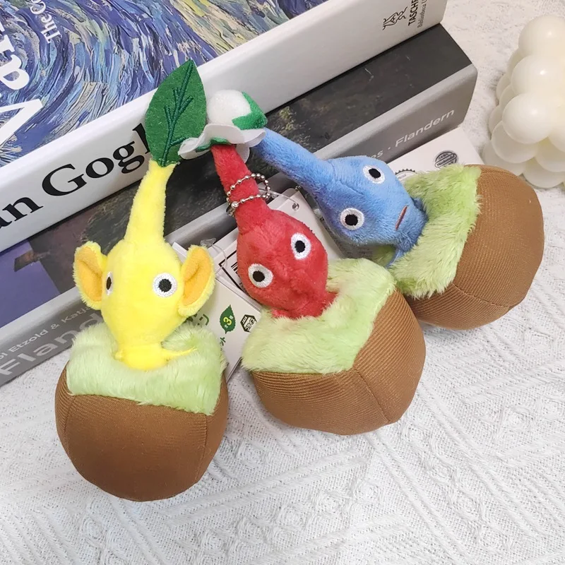 Pikmins Hot Selling Cute Pulling Radish Plush Soft Decompression Plush Toy Personalized Bag Backpack Keychain Charm
