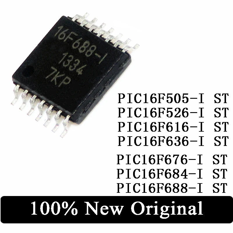 

10pcs PIC16F PIC16F505-I PIC16F526-I PIC16F616-I PIC16F636-I PIC16F676-I PIC16F684-I PIC16F688-I ST TSSOP-14 8-bit MCU IC Chip