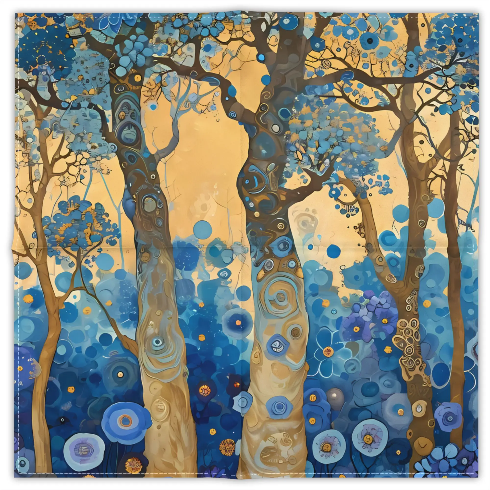 lenco-quadrado-decorativo-de-poliester-estampado-com-arte-de-pintura-gustav-klimt-para-uso-diario