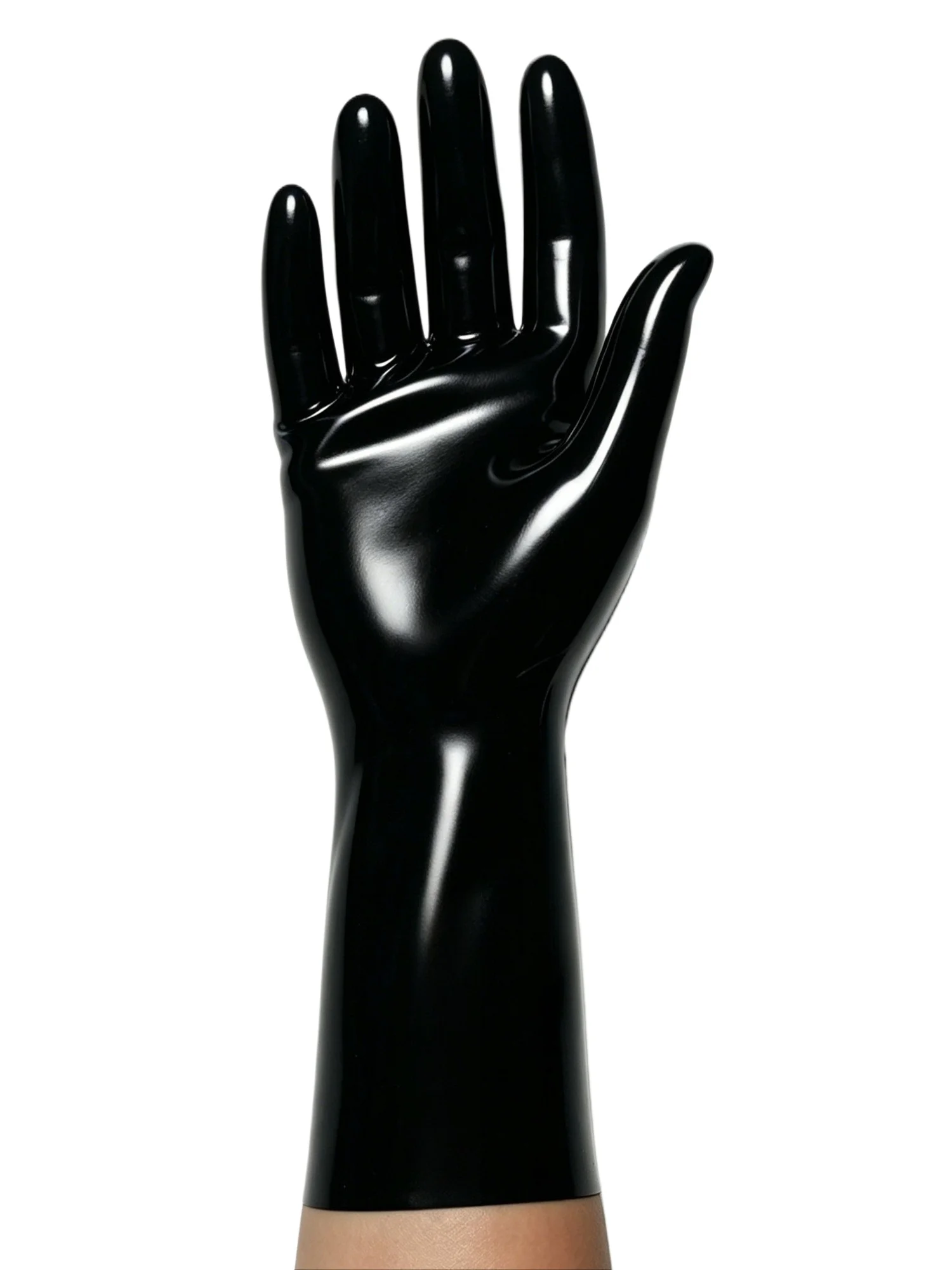 Schwarze Latex-Langhandschuhe Unisex Gummihandschuhe Mode-Fotografie-Requisiten ﻿