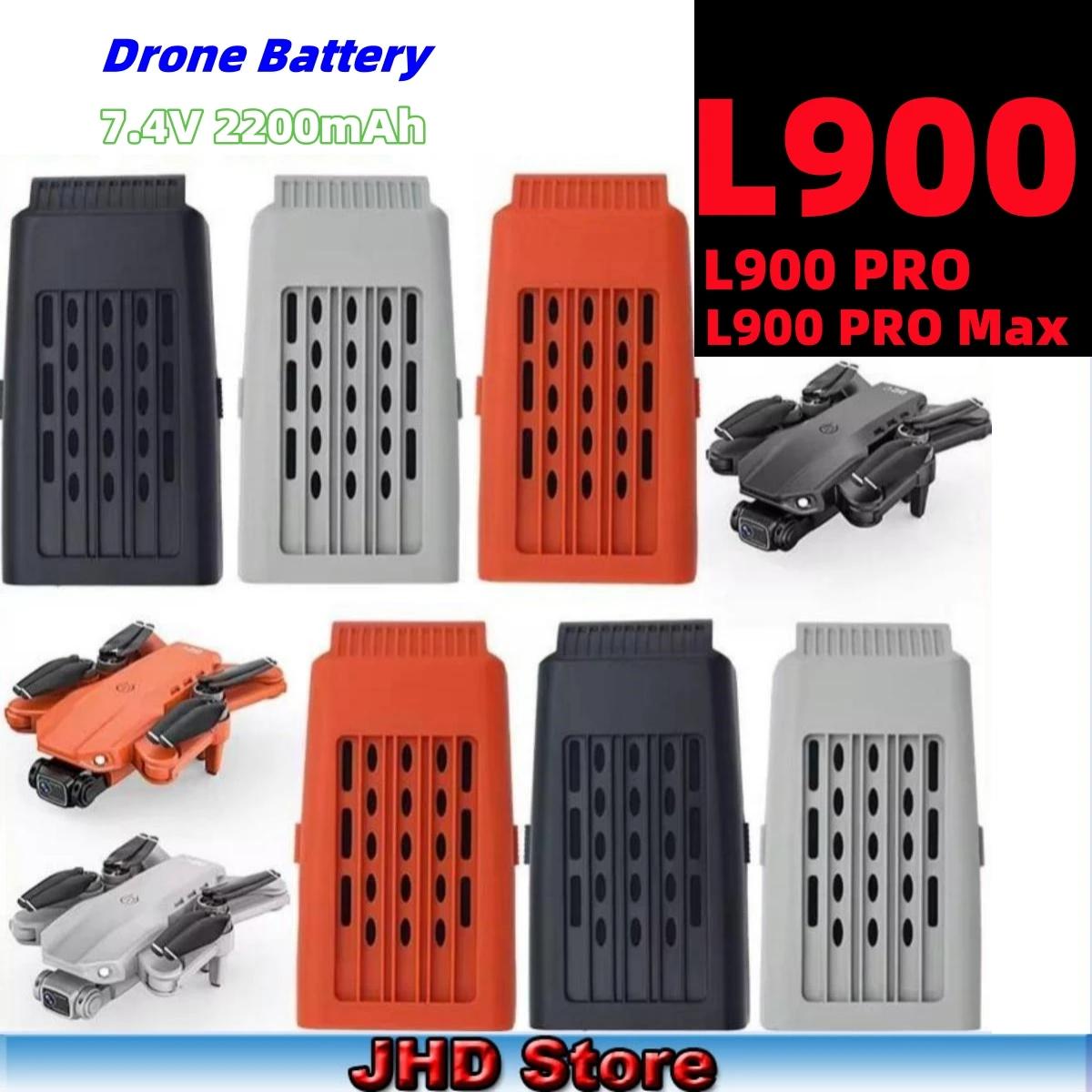 JHD L900 PRO Drone Battery 7.4V 2200mAh For Original L900 PRO MAX Drone Battery Accessories L900 Drone Battery Wholesale