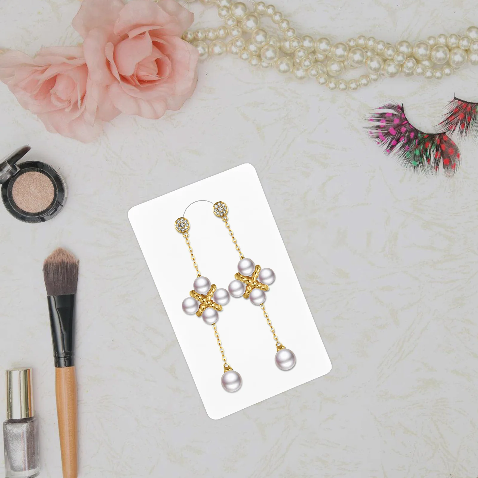 

1Set Keychain Display Cards Blank DIY Printable Tags for Jewelry Display Packaging with Clear Protective Bags for Accessories