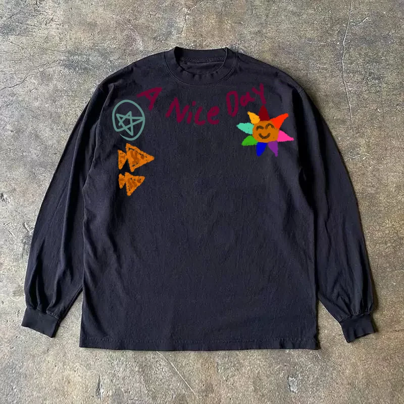 

Pure Cotton Long Sleeve T-Shirt 300g Heavyweight American Style Versatile Streetwear Perfect for All Occasions