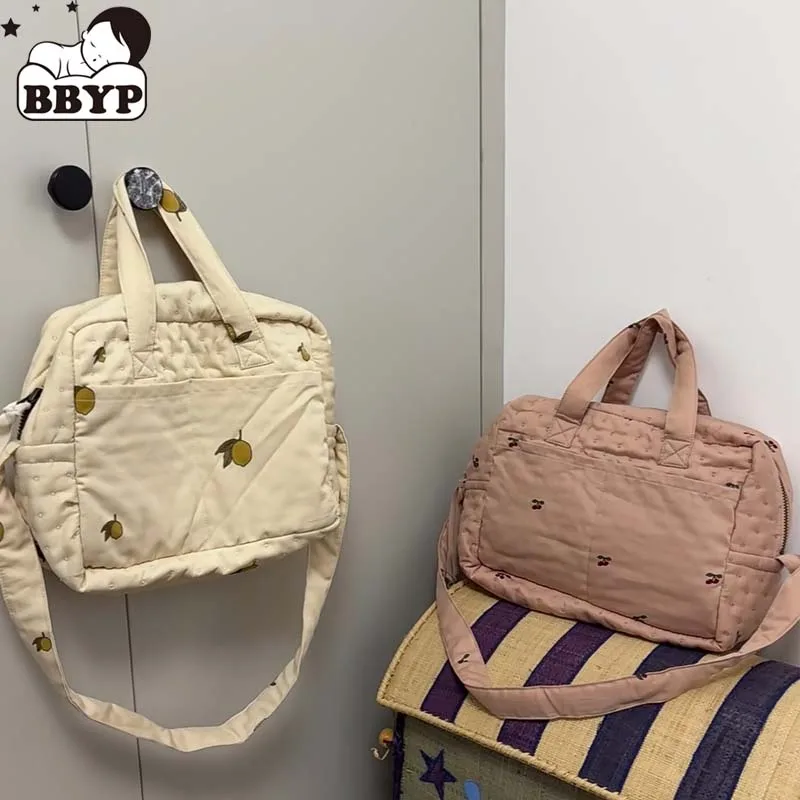 Mommy Bag Storage Bag Multi-functional Shoulder Bag Cotton Quilted Floral Portable Handbag Crossbody Lunch box Bag