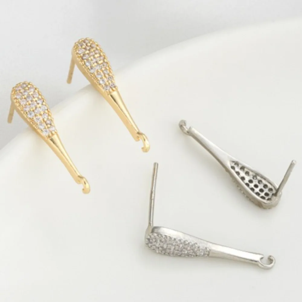 

Copper 14K Gold Color Zircon Droplet Earrings with Suspension Rings DIY Handmade Pearl Earrings Ear Jewelry Accessories Material