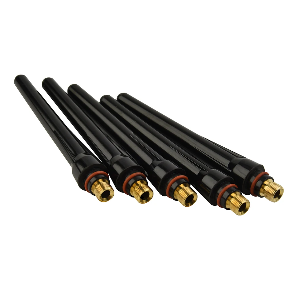 Black Long Back Cup For Tig Welding Torch 5pcs Accessory Tool 57Y02 WP-17 WP-18 WP-26 WP17 WP18 WP26 Kit Stock