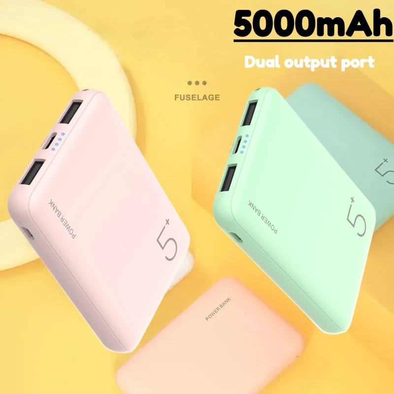 Banco de energía 5000mAh Ultra Silm batería externa polímero cargador de teléfono portátil tipo C banco de energía para iPhone Xiaomi Mi banco de energía