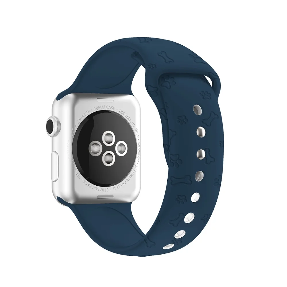 Mới Dễ Thương Con Chó Con Paw Kẻ Thù Dây Đeo Apple Watch IWatch Series 7/SE/5/ 6 Dây Dành Cho IWatch 7 Viền Nổi Dây Đeo Silicone Dành Cho Iwatch