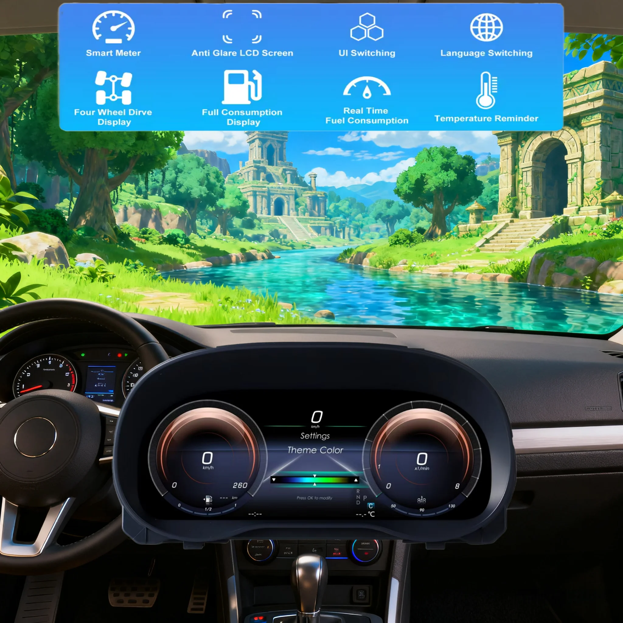 

12.3" LCD Digital Instrument Cluster For Mercedes Benz Vito W447 2024 Car Dashboard Meter Speedometer Cockpit Panel Odometer