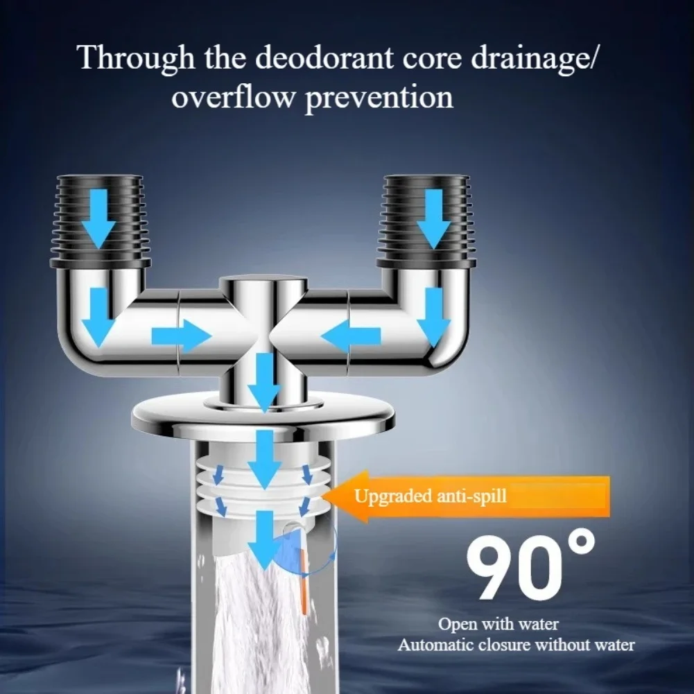 Washing Machine Drain Pipe Tee Adapter ABS Three Way Connector with Scent For proof Core for Basin Dryer 19mm to 32mm ID