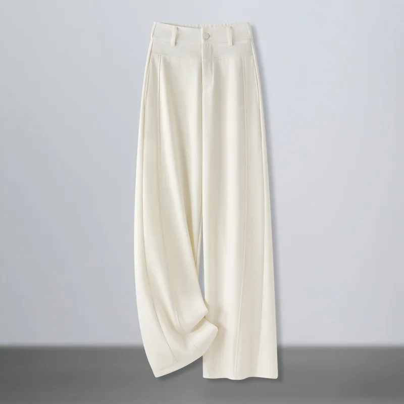 Acetate Tencel Wide-leg Women's Spring Narrow Straight-leg Suit Pants Drape High-waisted Loose Casual Pants Simple Fashionable