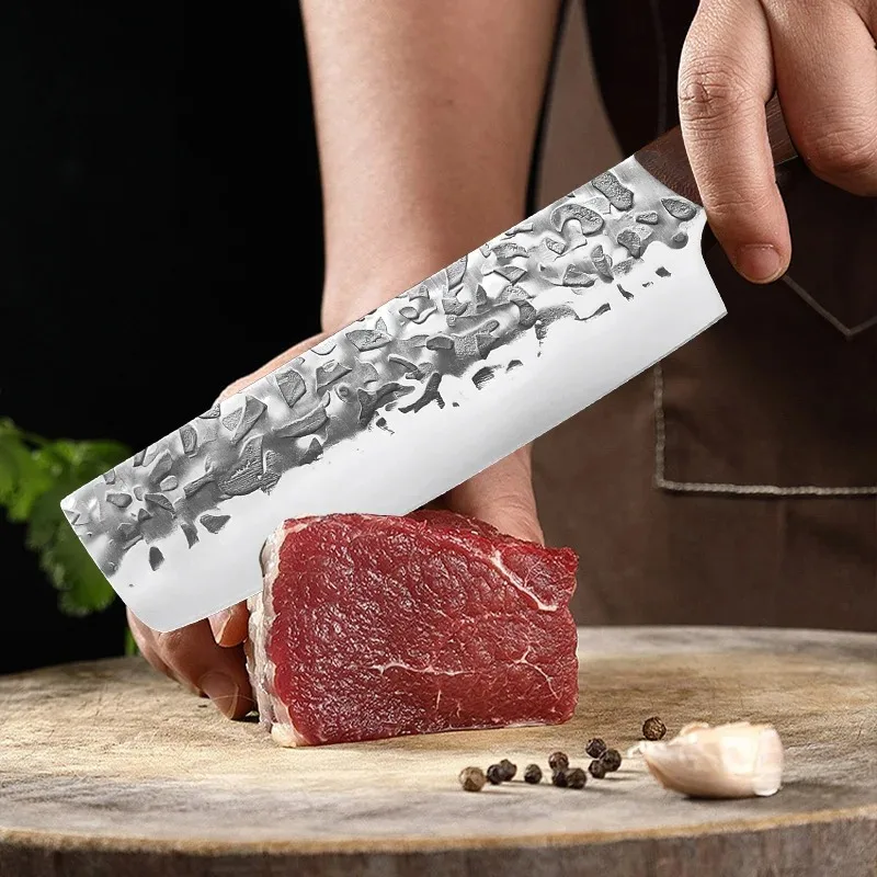 Handmade Forged Meat Cleaver Fruit Slicing Knife Stainless Steel Kitchen Knife Chef Butcher Boning Knives Fish Knife